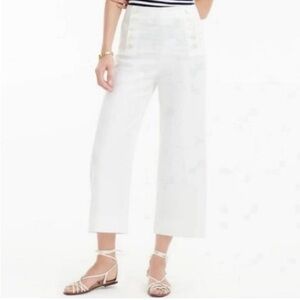 J.Crew High Rise Cropped Linen Peyton Sailor Pant s 10